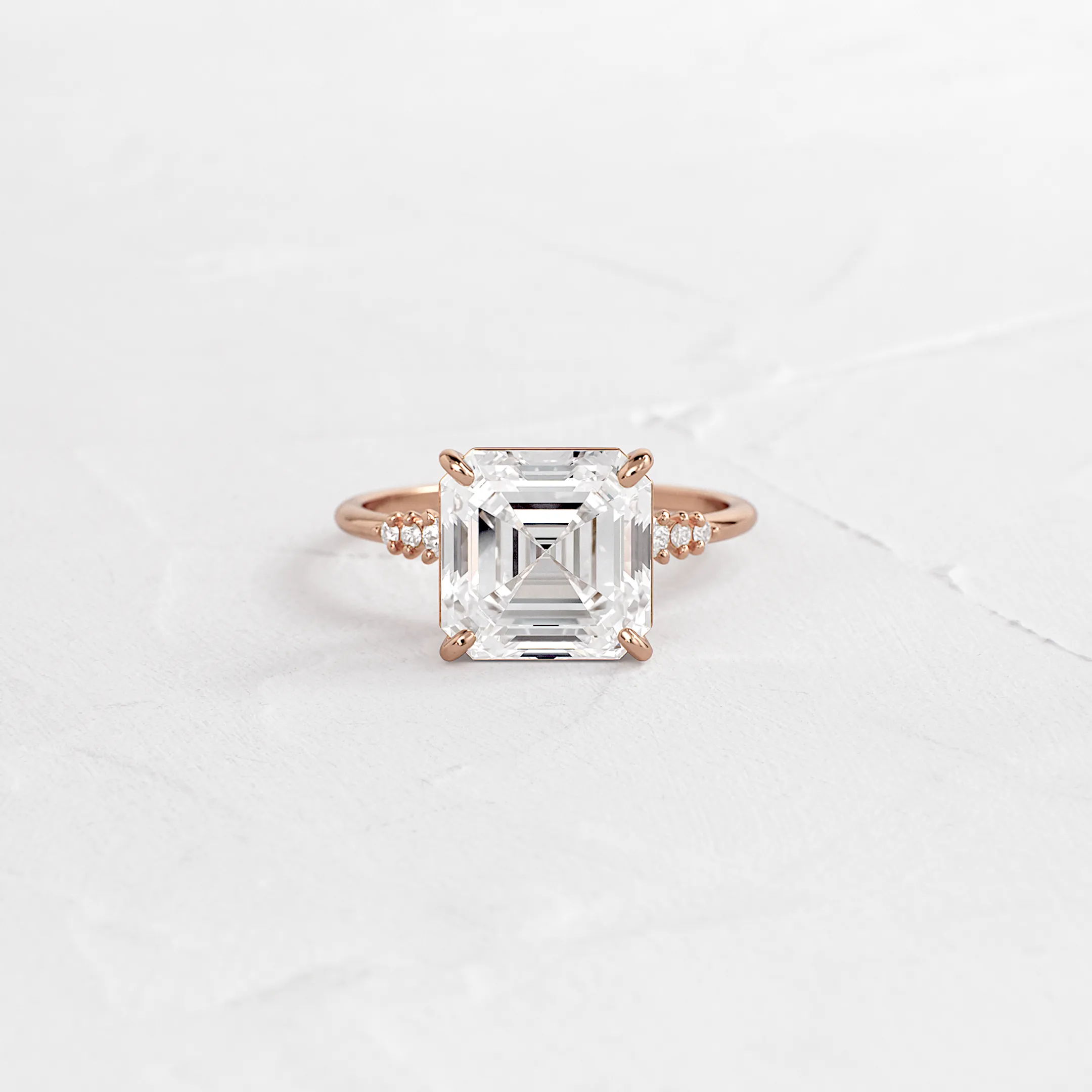Poppy Seed Ring, Asscher Cut