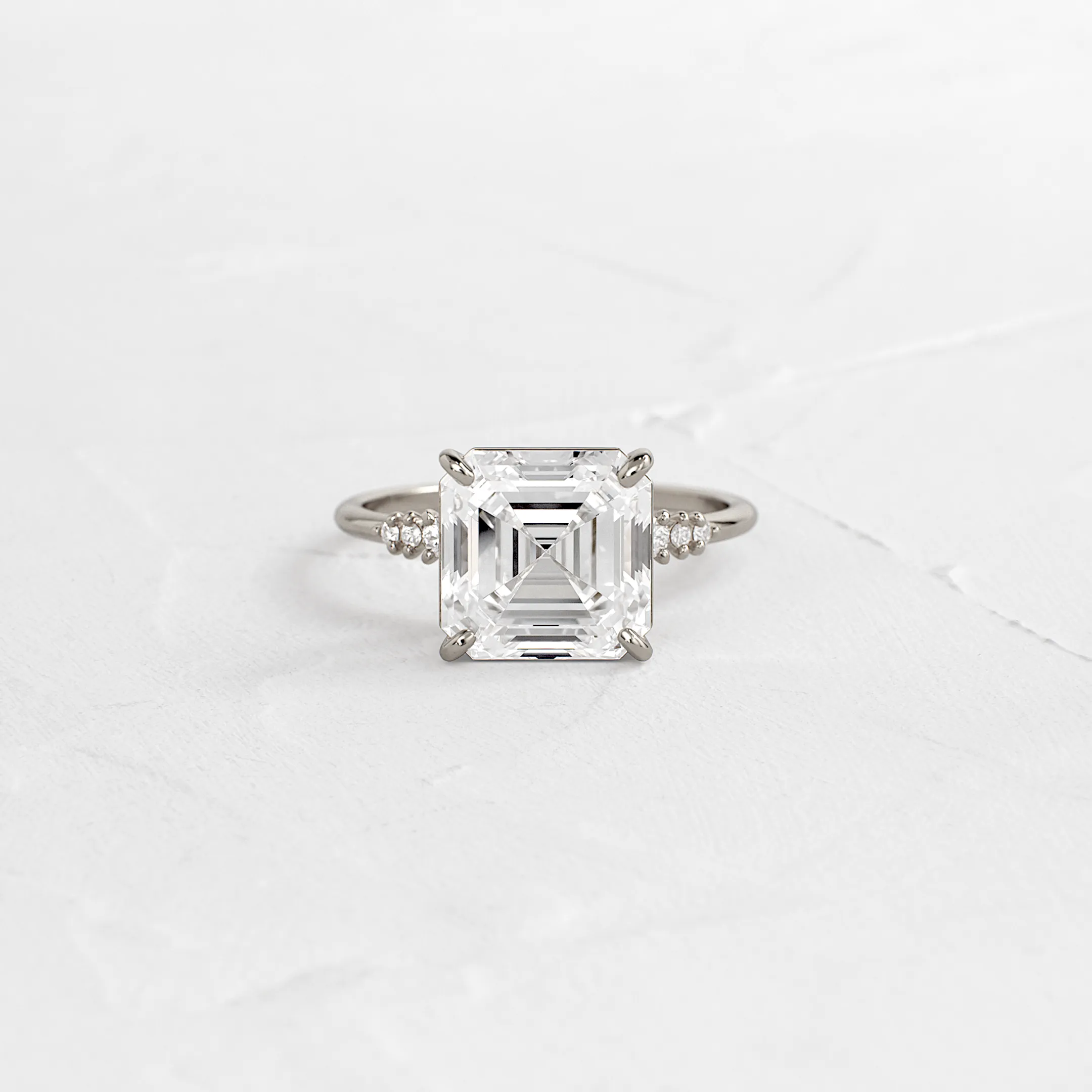 Poppy Seed Ring, Asscher Cut