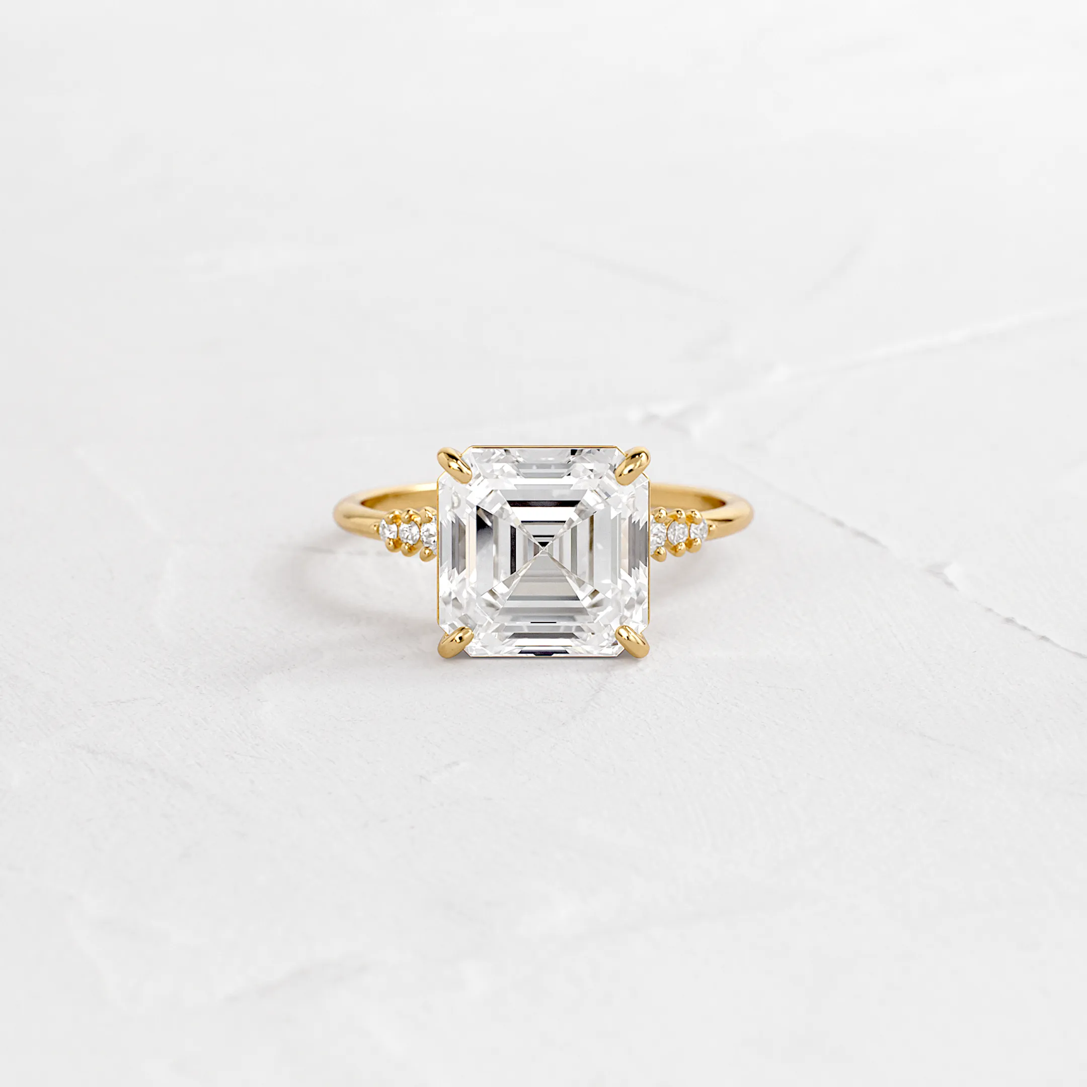 Poppy Seed Ring, Asscher Cut