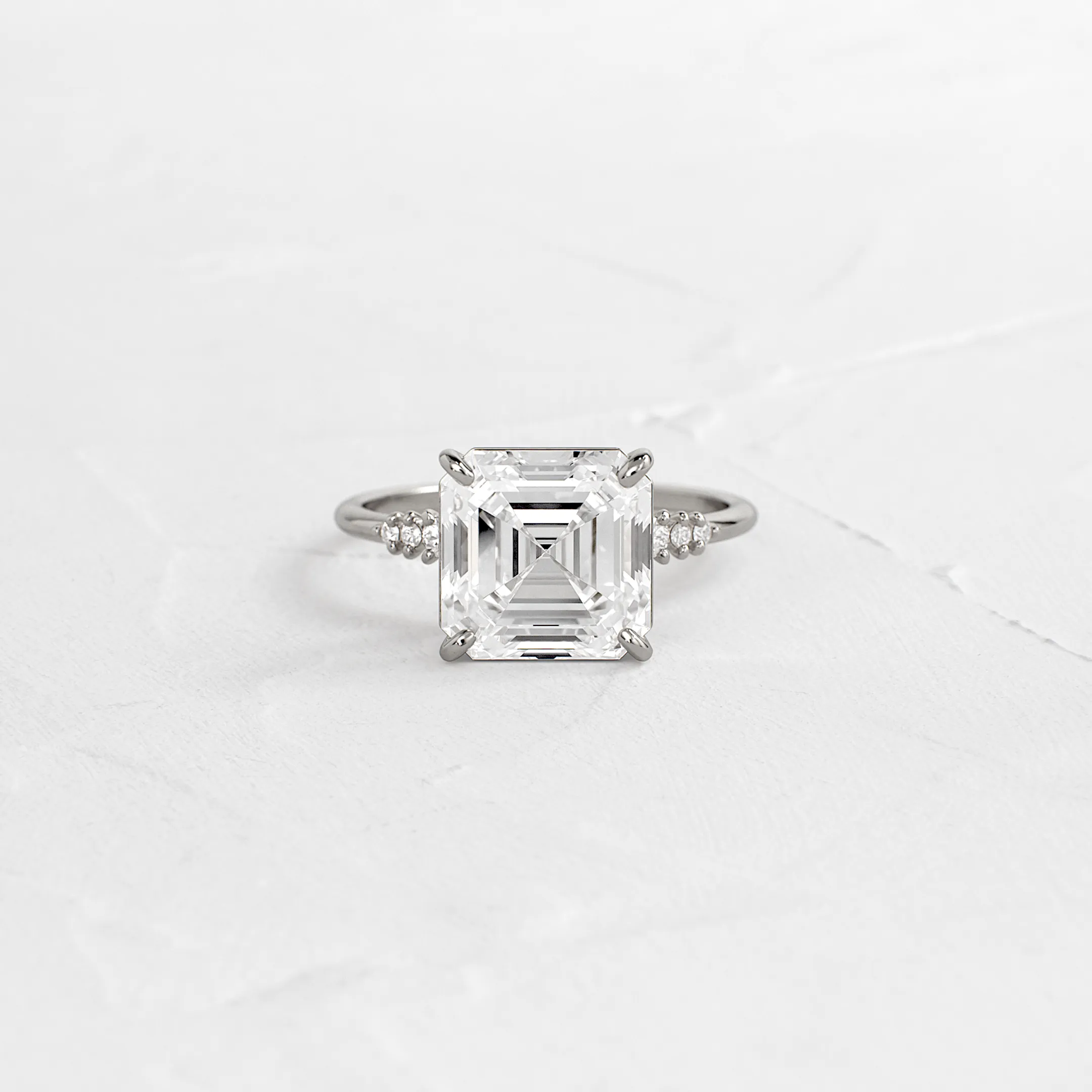 Poppy Seed Ring, Asscher Cut