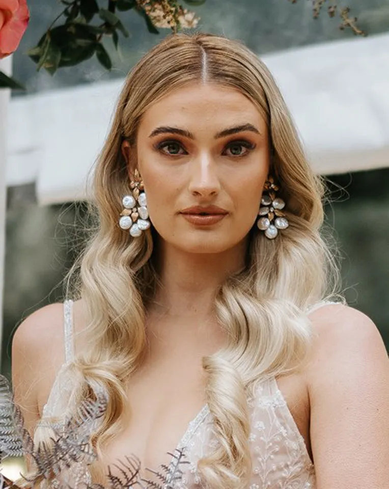 PRE - ORDER SALE - ONE WEEK ONLY - Bridal earrings - gold leaf and freshwater pearl drops - Siam by Stephanie Browne