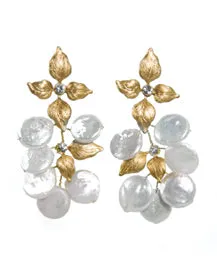 PRE - ORDER SALE - ONE WEEK ONLY - Bridal earrings - gold leaf and freshwater pearl drops - Siam by Stephanie Browne