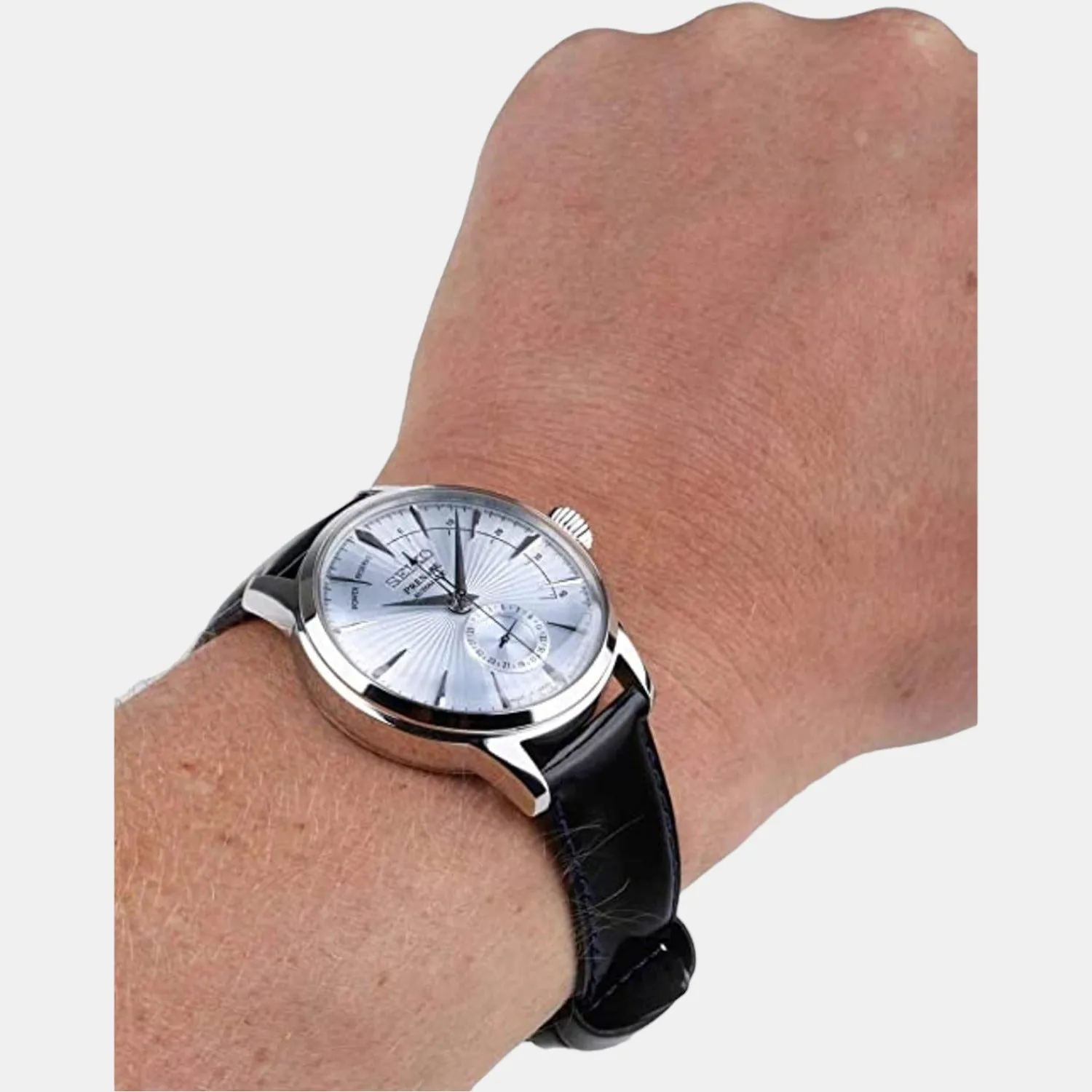 Presage Men Automatic Blue Dial Analog Leather Watch SSA343J1
