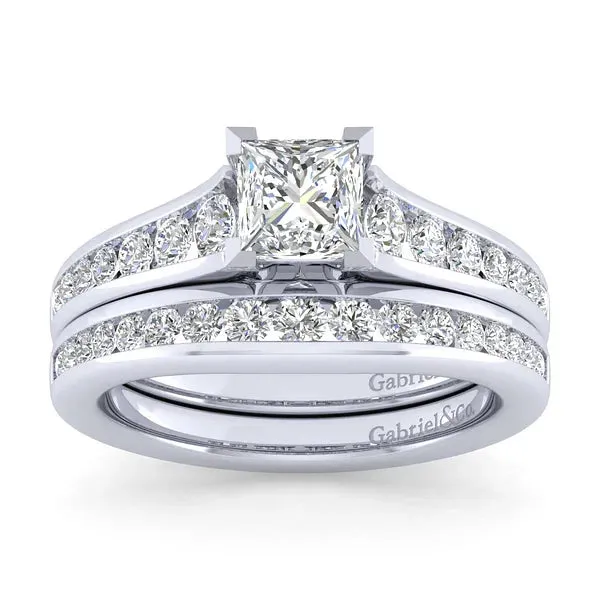 Princess Cut Diamond Channel Set Engagement Ring Mounting