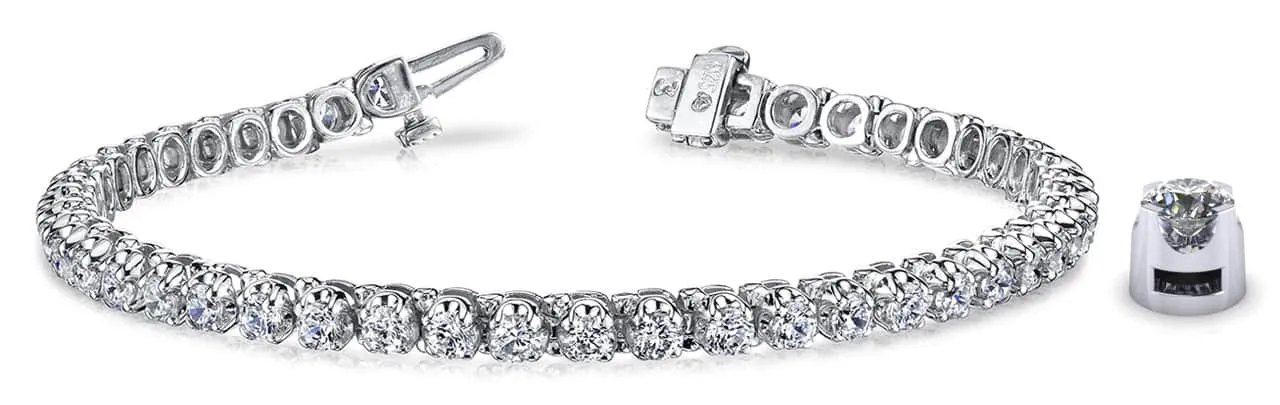 Prong Set Diamond Strand Lab-Grown Diamond Tennis Bracelet with 0.73 ct.(finished) 1.25mm
