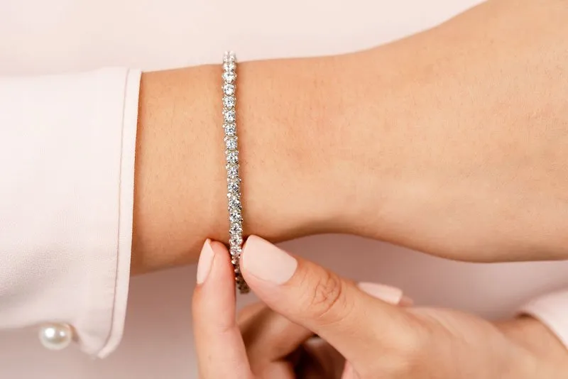 Prong Set Diamond Strand Lab-Grown Diamond Tennis Bracelet with 0.73 ct.(finished) 1.25mm