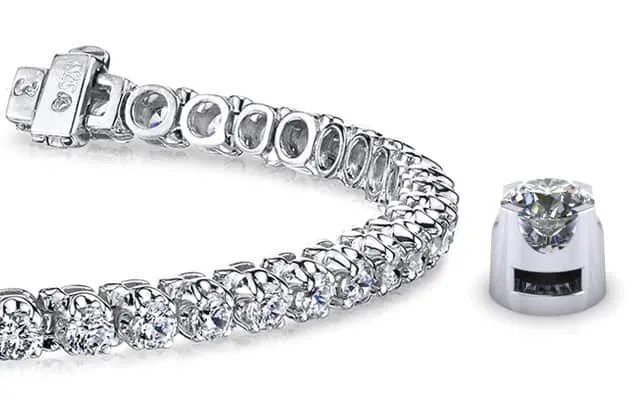 Prong Set Diamond Strand Lab-Grown Diamond Tennis Bracelet with 0.73 ct.(finished) 1.25mm