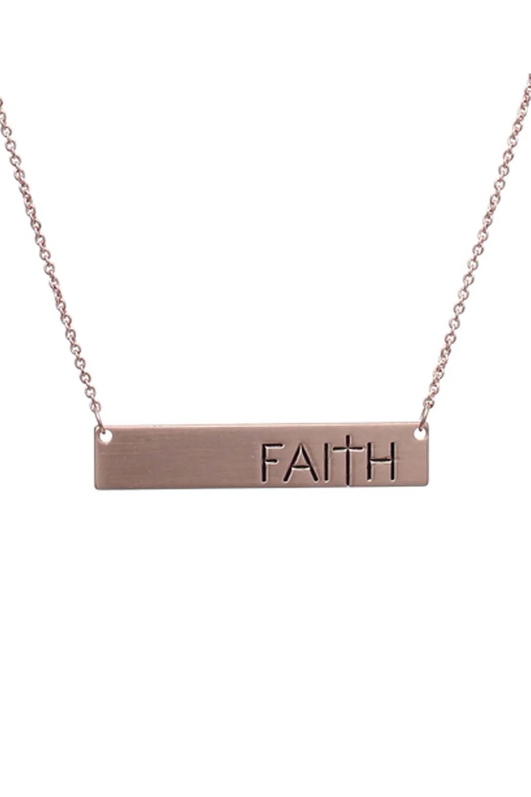 "FAITH" MESSAGE BAR NECKLACE