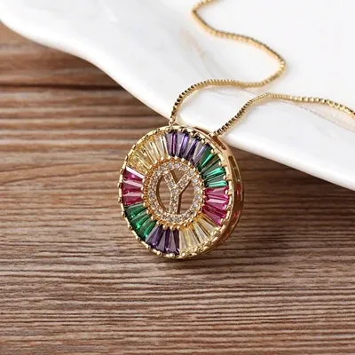 Rainbow Initials Necklaces