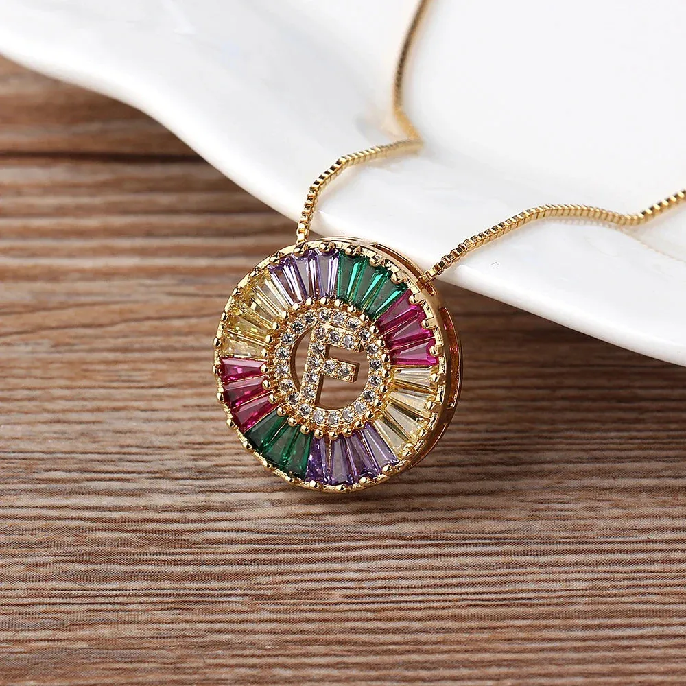 Rainbow Initials Necklaces