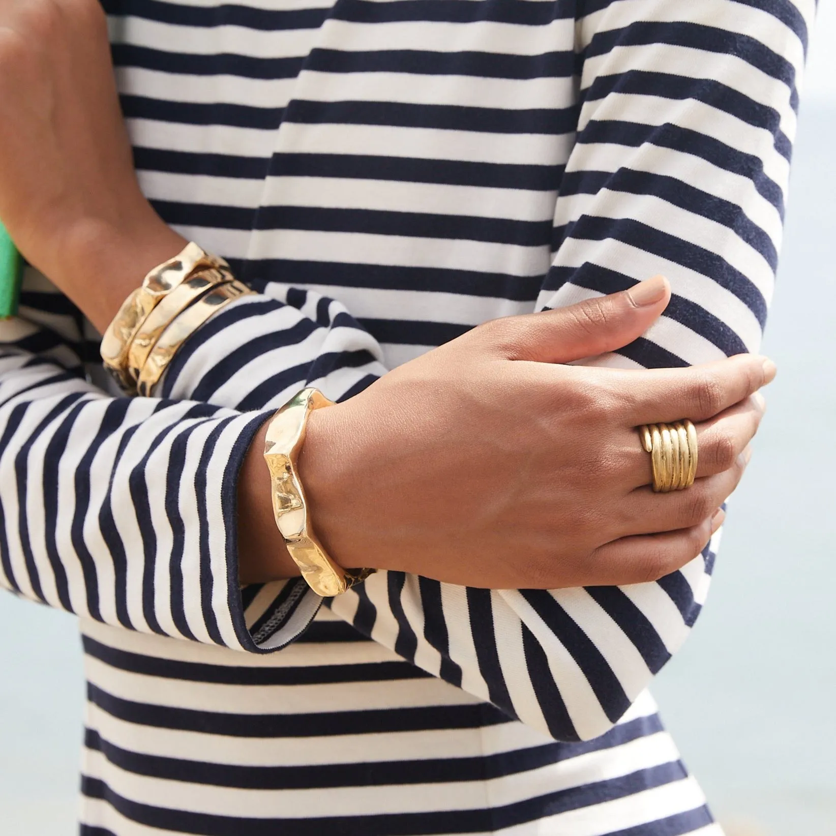Raw Chunky Spike Cuff - 14K Gold Plated