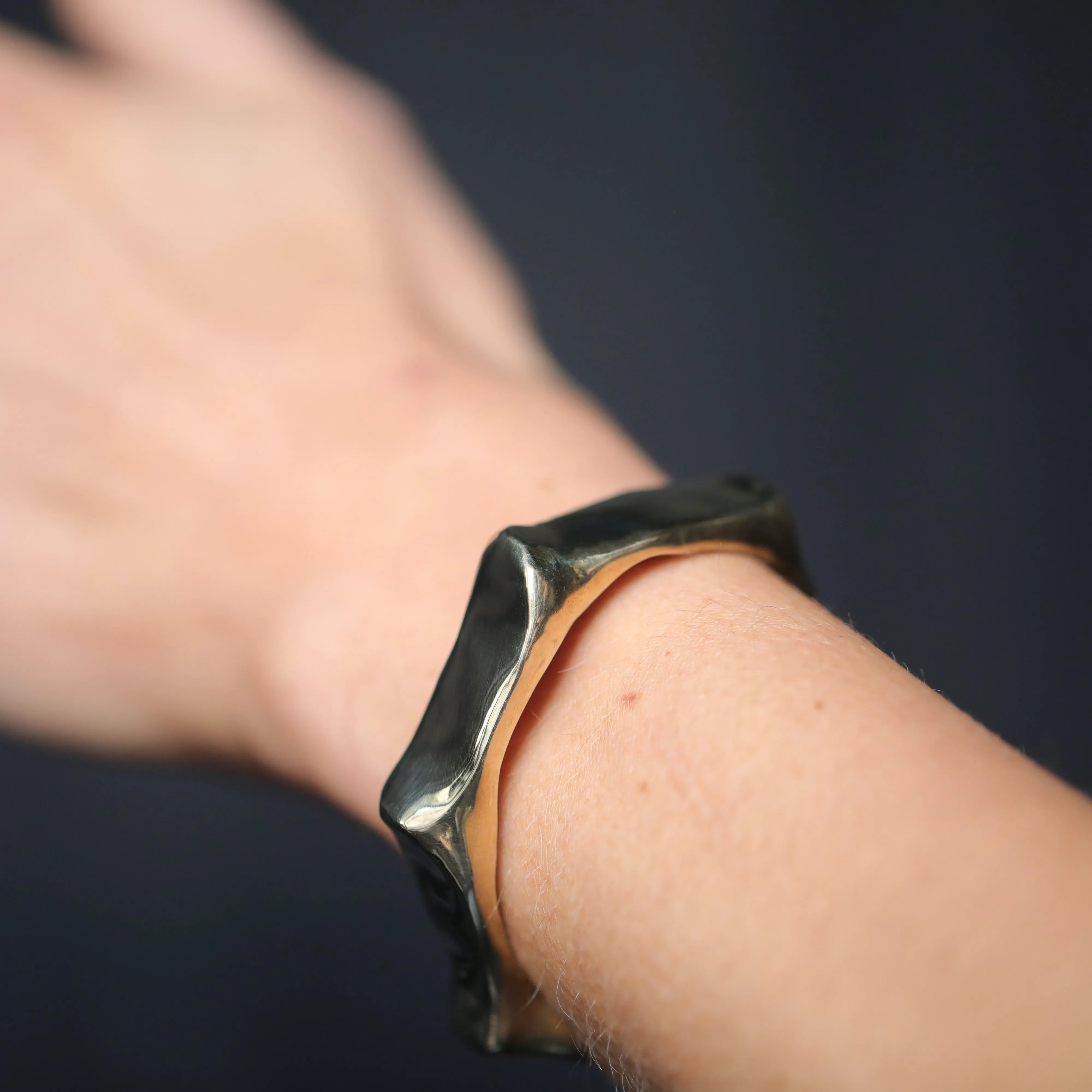 Raw Chunky Spike Cuff - 14K Gold Plated