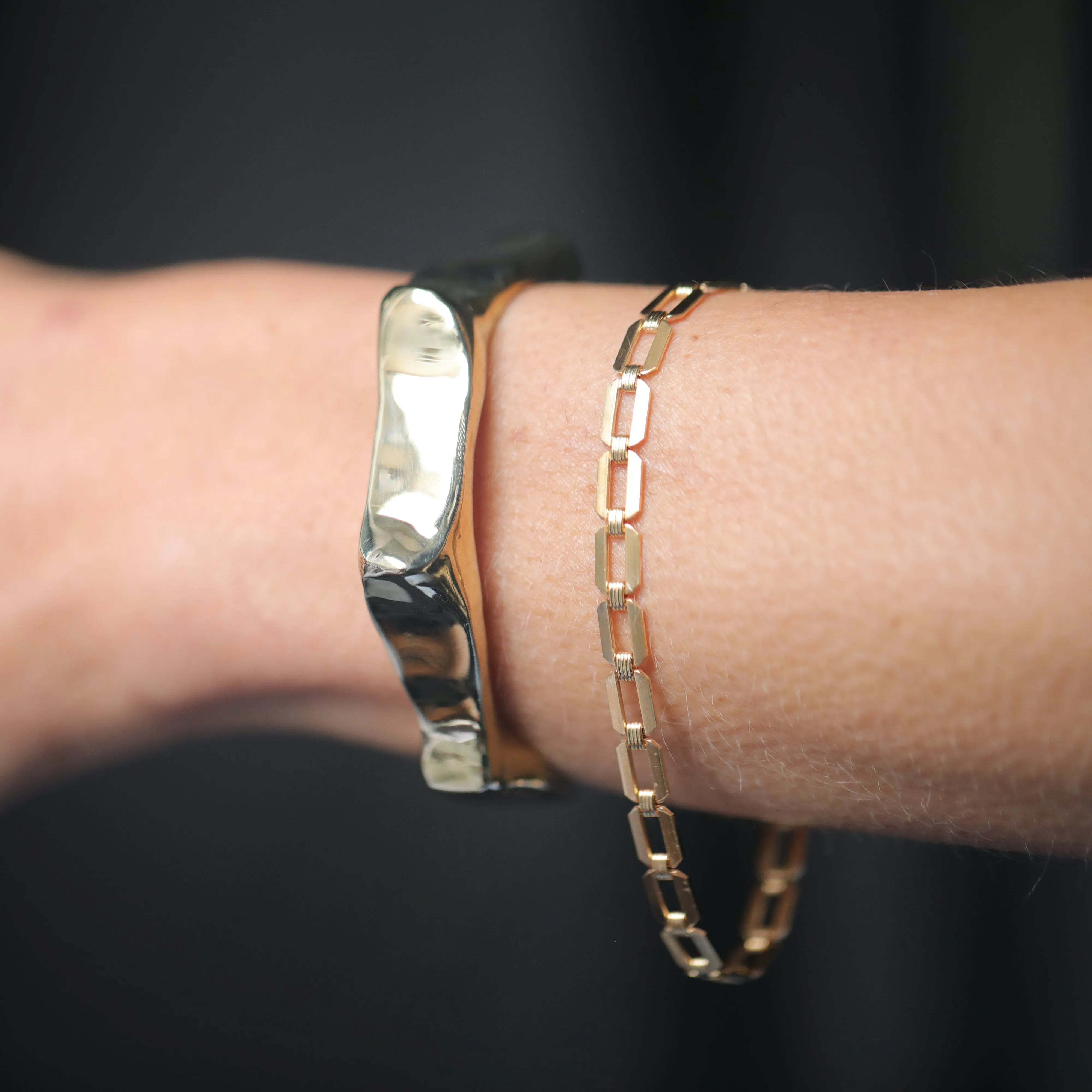 Raw Chunky Spike Cuff - 14K Gold Plated