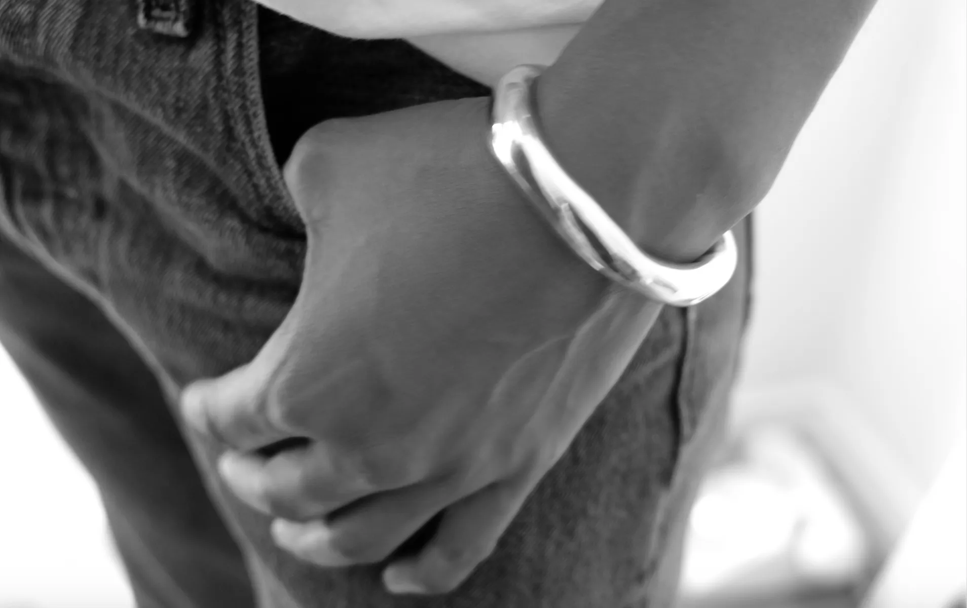 Raw Thick Cuff - Sterling Silver