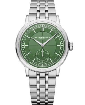 Raymond Weil Millesime Men's Automatic Small Seconds Watch British Racing Green 39.5 mm