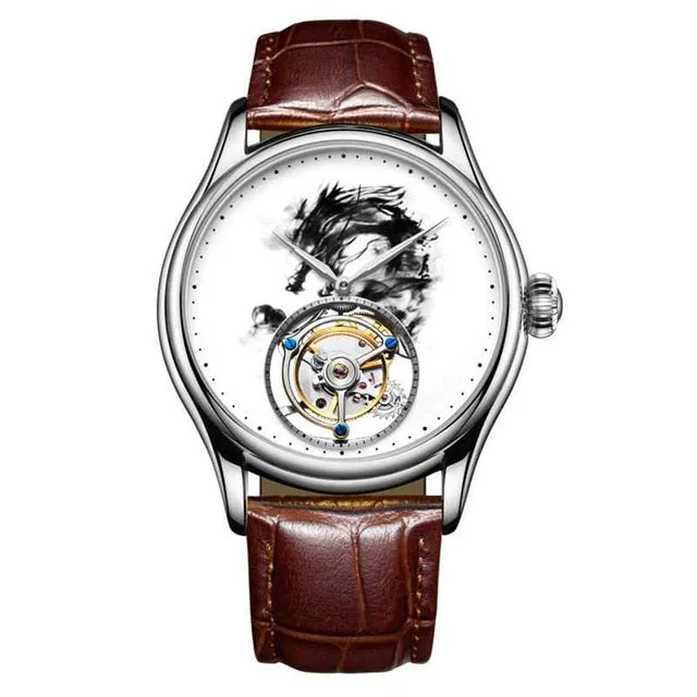 Real Tourbillon Watch Men GUANQIN Watch Skeleton Mechanical Sapphire Mens Watches Top Brand Luxury Clock Men Relogio Masculino