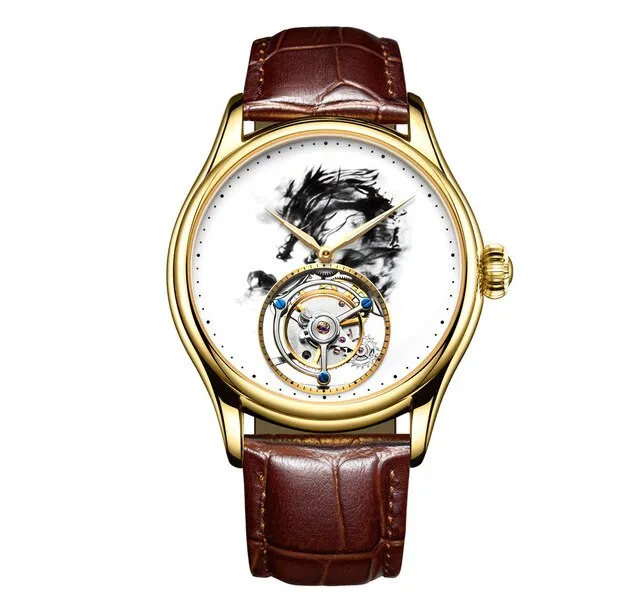 Real Tourbillon Watch Men GUANQIN Watch Skeleton Mechanical Sapphire Mens Watches Top Brand Luxury Clock Men Relogio Masculino
