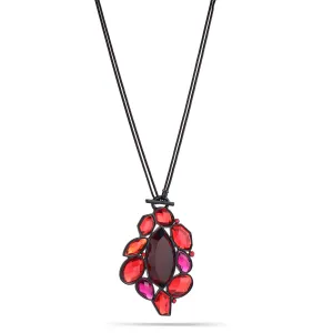RED AND FUCHSIA FACETED PENDANT NECKLACES #227RD1401 (1B12)