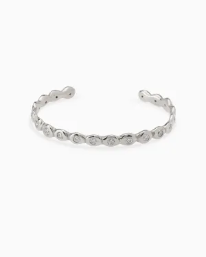 Ripple Diamond Cuff  | Solid White Gold