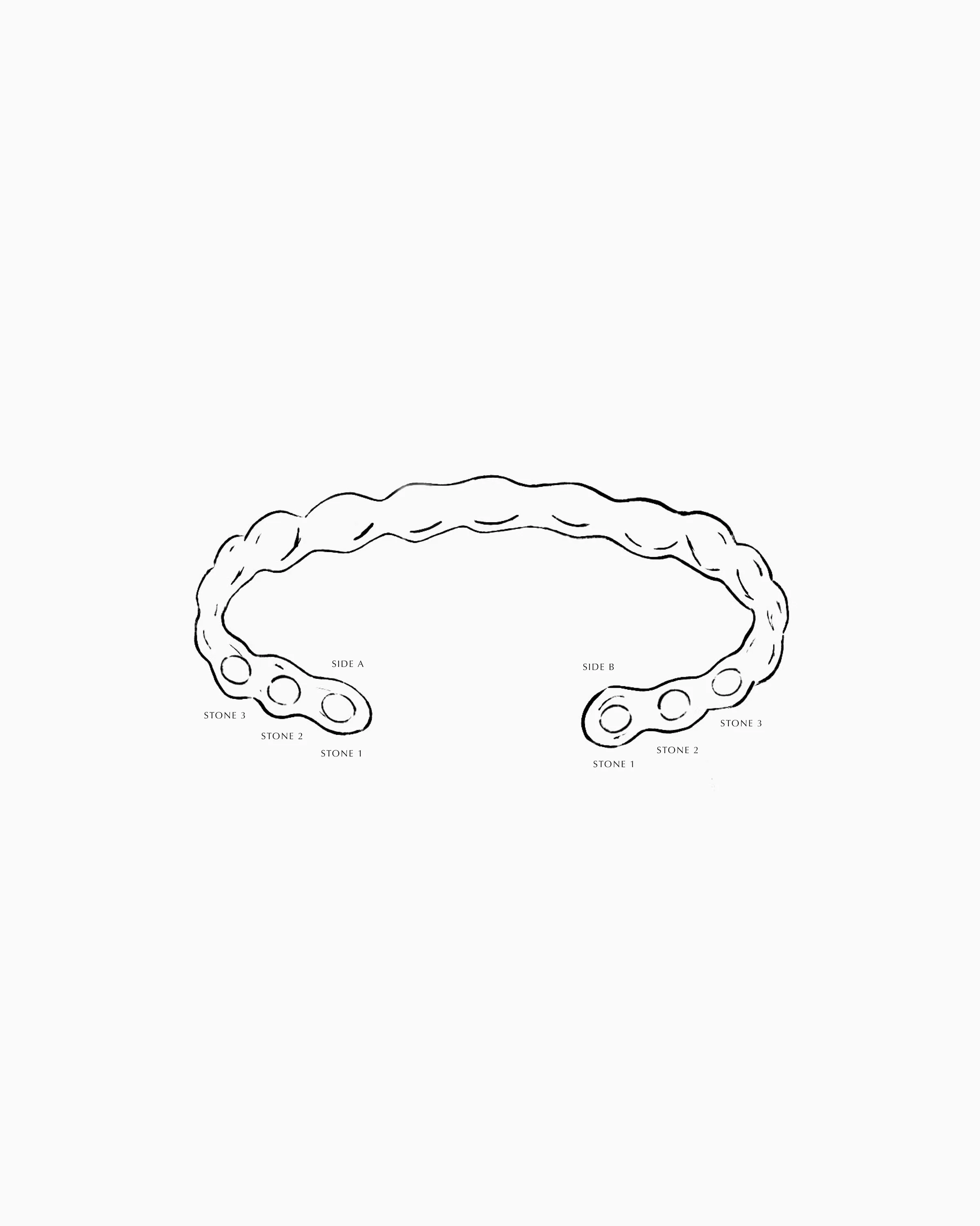 Ripple Stone Cuff  | Solid Yellow Gold