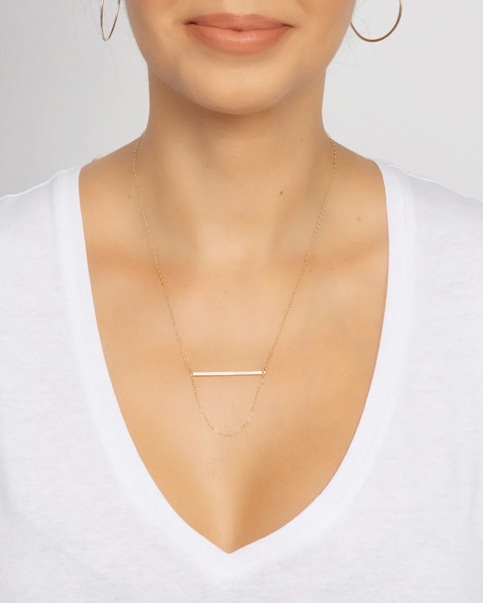 Rise the Bar Necklace, Gold Filled
