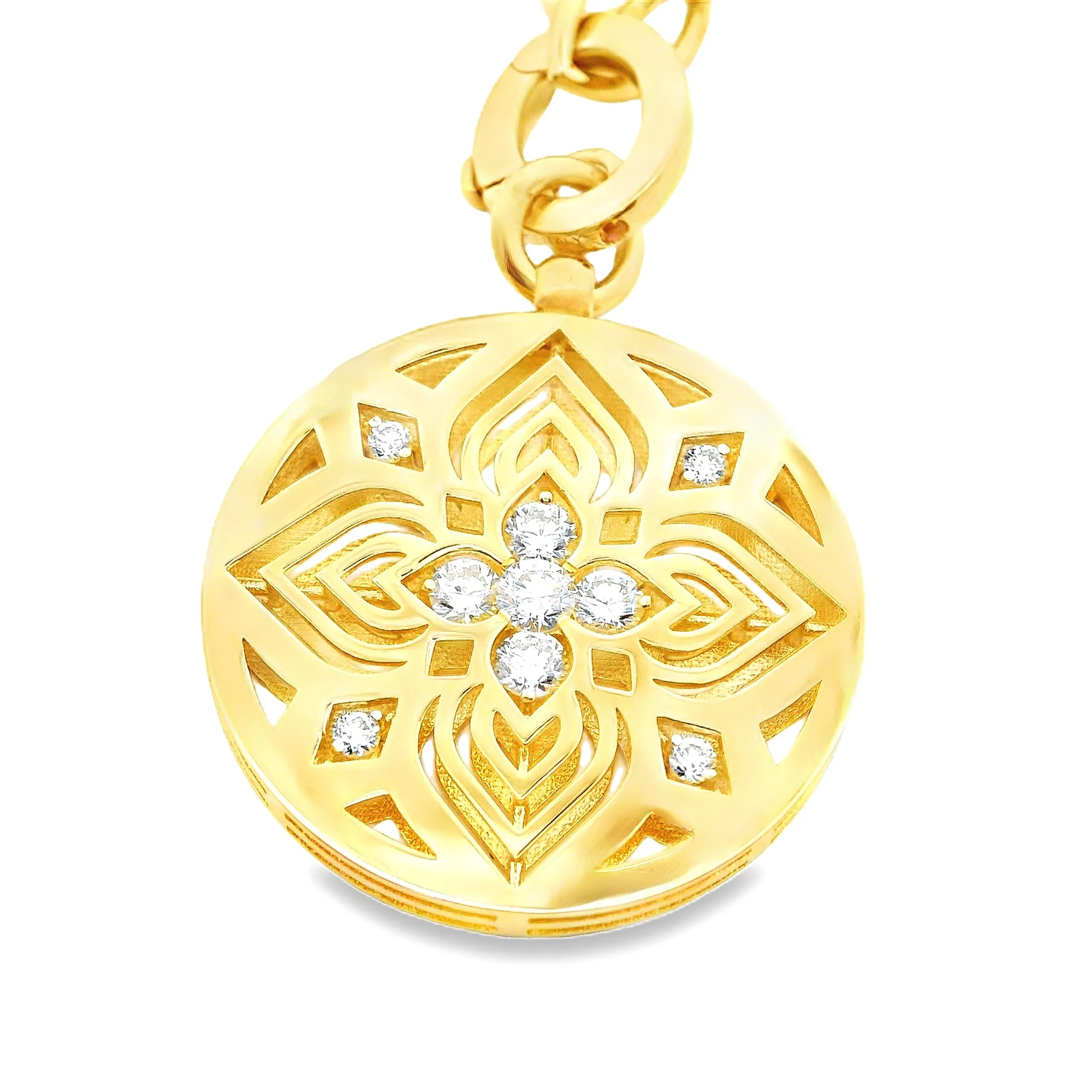 Roberto Coin 18k Yellow Gold Diamond Flower Bracelet