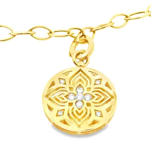 Roberto Coin 18k Yellow Gold Diamond Flower Bracelet