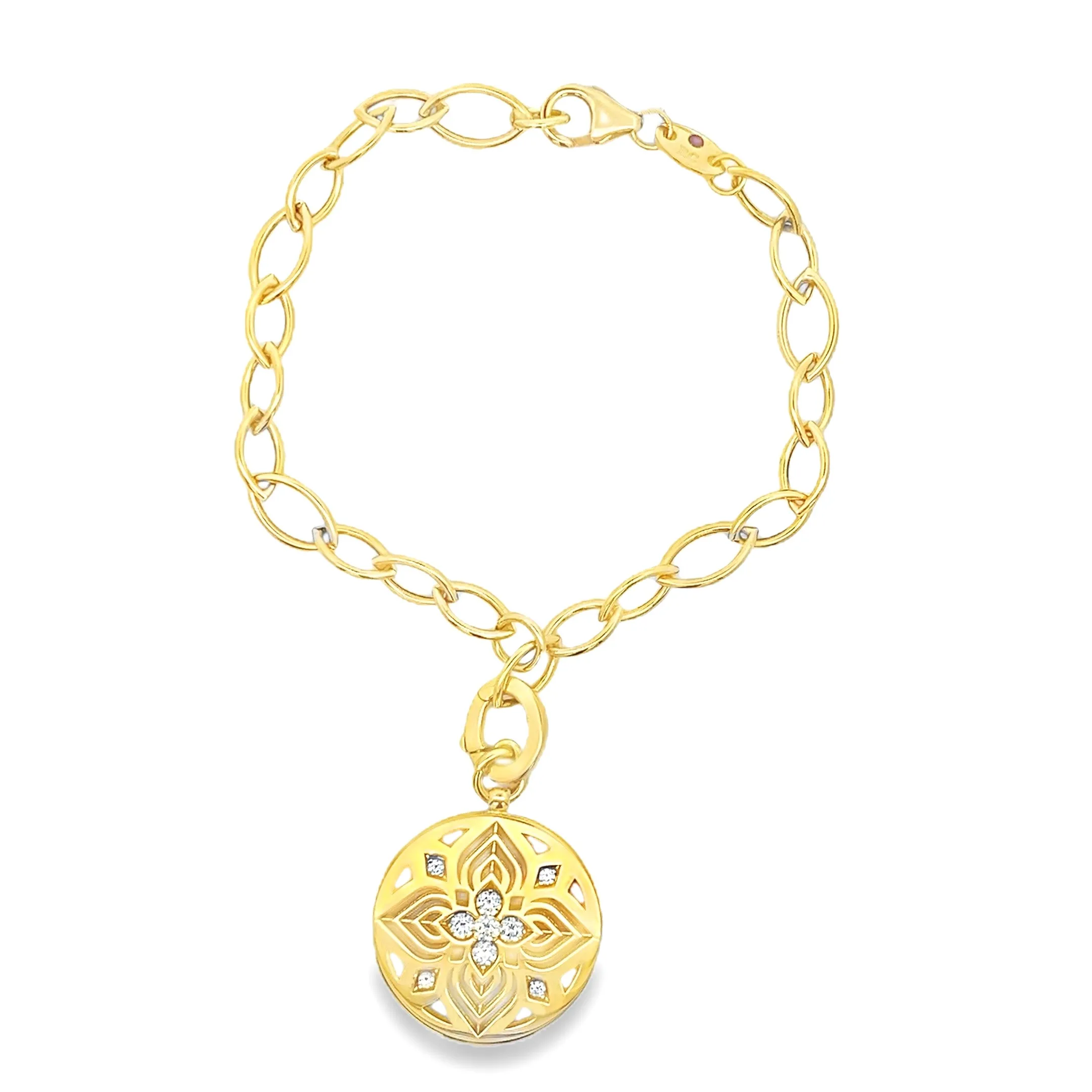 Roberto Coin 18k Yellow Gold Diamond Flower Bracelet