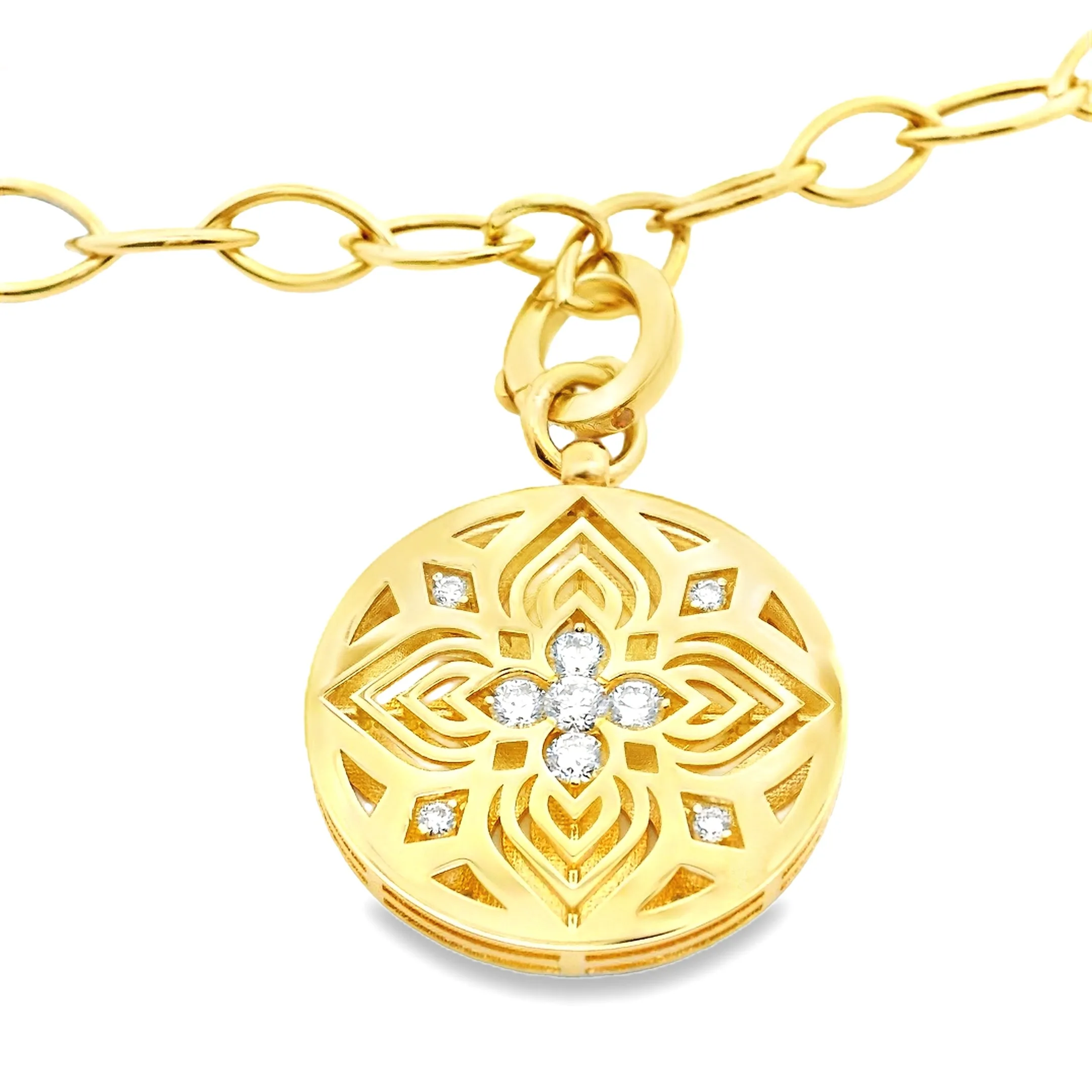 Roberto Coin 18k Yellow Gold Diamond Flower Bracelet