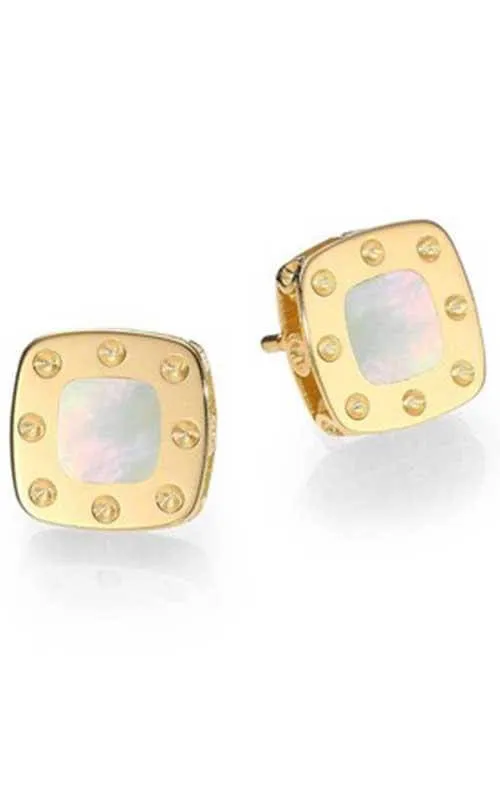 Roberto Coin Pois Mois Stud Earrings Yellow Gold and Mother of Pearl (777975AYERMP)
