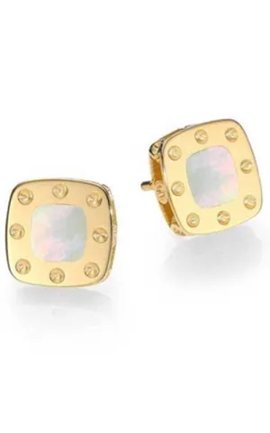 Roberto Coin Pois Mois Stud Earrings Yellow Gold and Mother of Pearl (777975AYERMP)