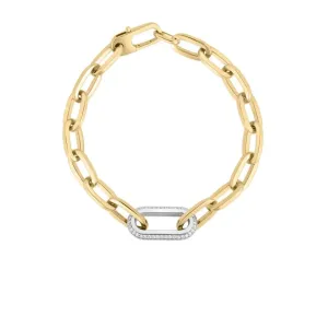 Roberto Coin Single Large Diamond Link Paperclip Bracelet