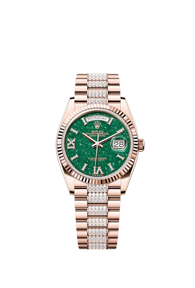 Rolex Day-Date 36, 18k Everose Gold with Diamond-set, 36mm, Ref# 128235-0069