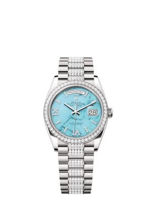 Rolex Day-Date 36, 18k White Gold with Diamond-set, 36mm, Ref# 128349rbr-0032