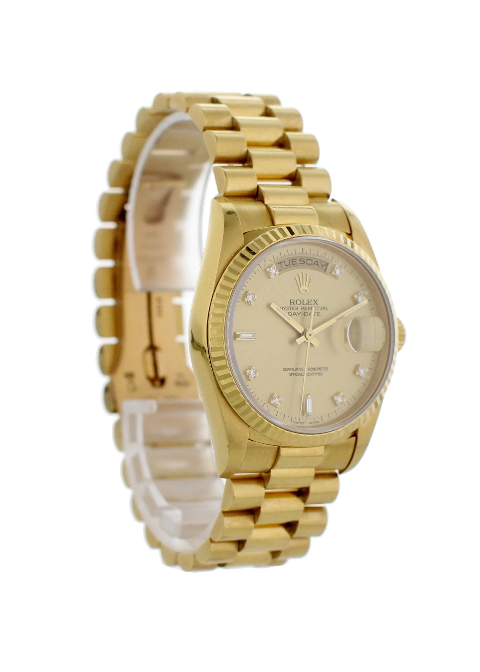 Rolex Oyster Perpetual Day-Date President 18238 18K Yellow Gold Diamond Dial Mens Watch