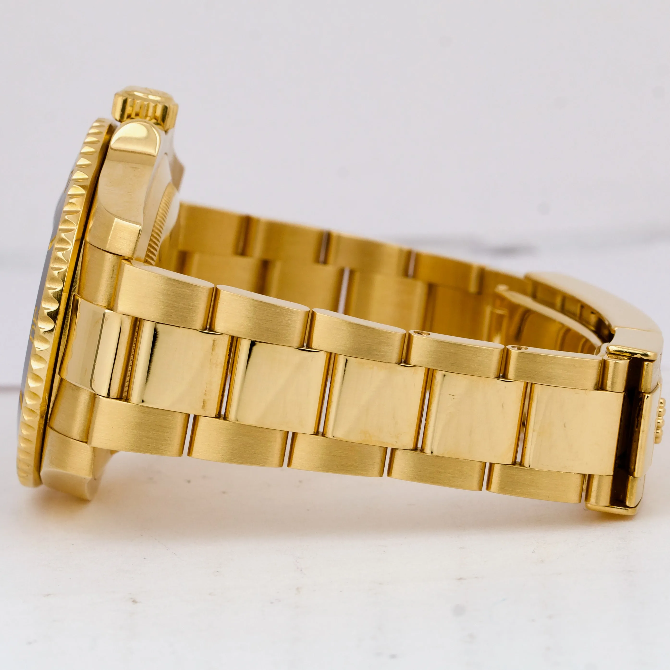 Rolex Submariner Date 116618 Ceramic 18K Yellow Gold Black 40mm Oyster Watch BOX