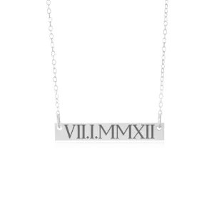 Roman Numeral Bar Necklace
