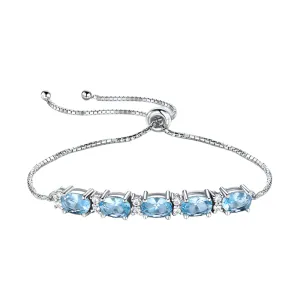 Romantic Azure Oval Cut Bracelet