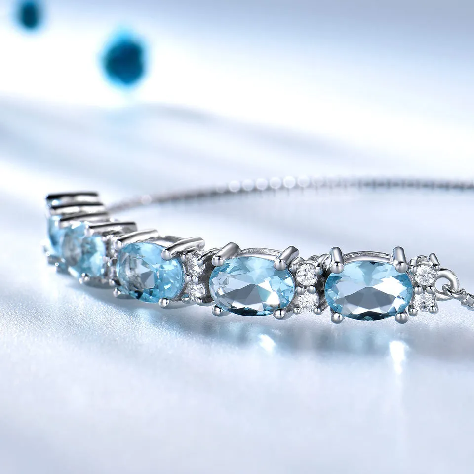 Romantic Azure Oval Cut Bracelet