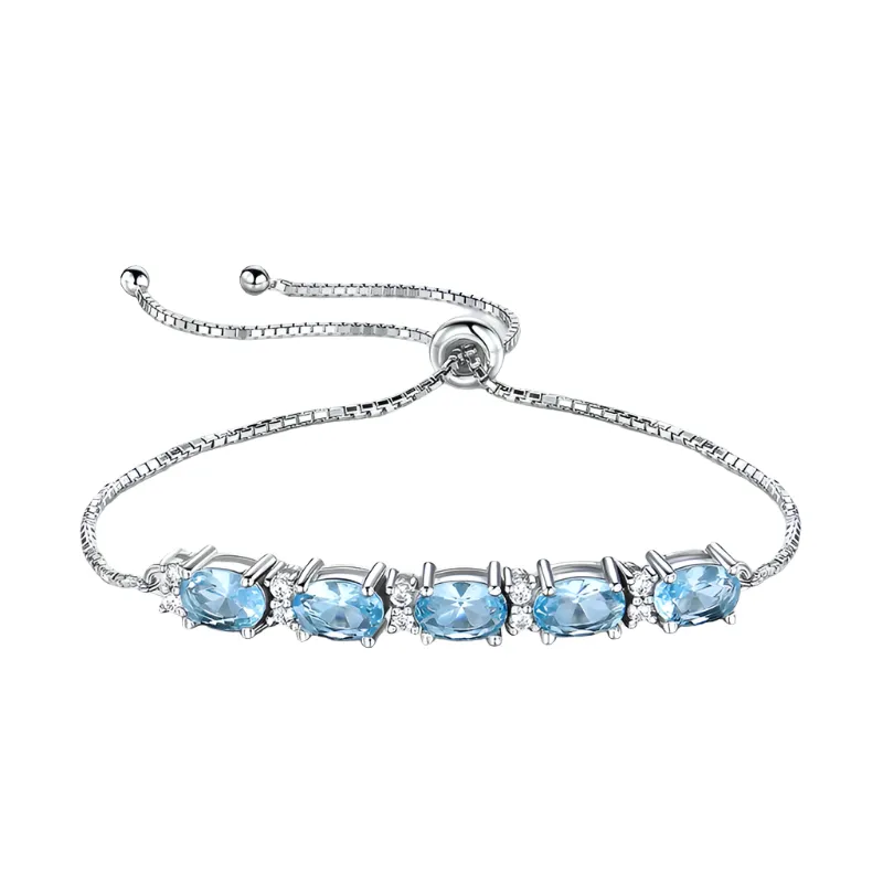 Romantic Azure Oval Cut Bracelet