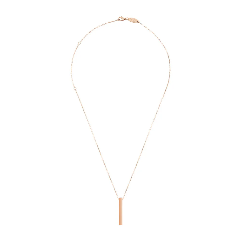 Rose Gold - Engraved bar necklace - Outlet