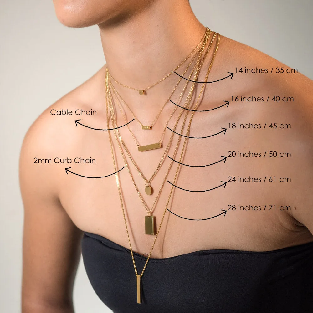 Rose Gold - Engraved bar necklace - Outlet