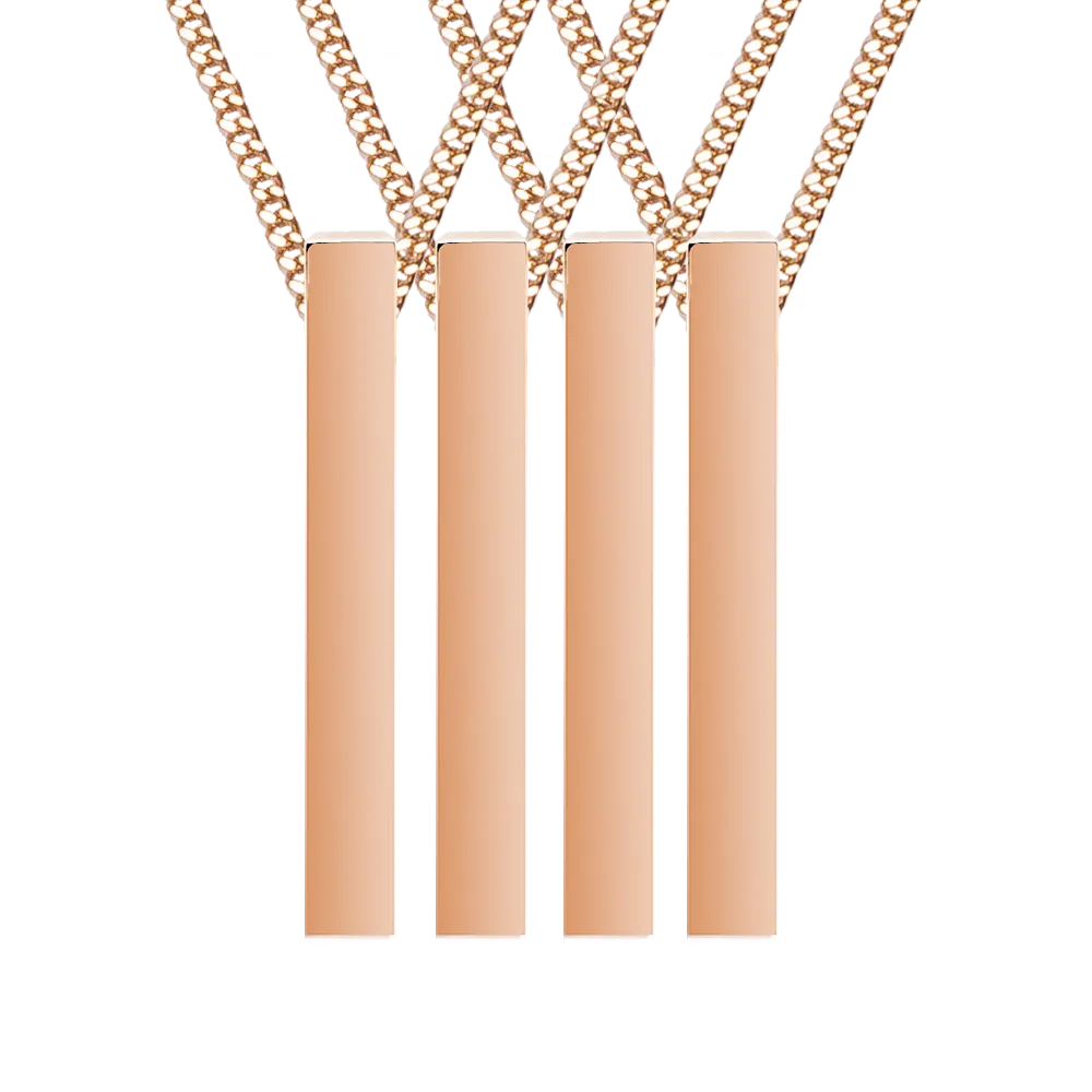 Rose Gold - Engraved bar necklace - Outlet