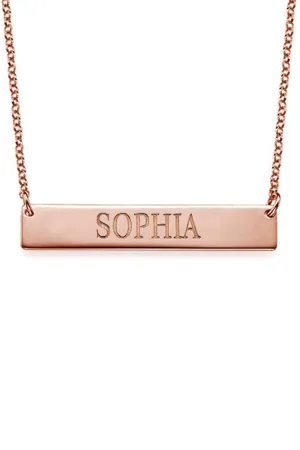 Rose Gold ID Bar Necklace