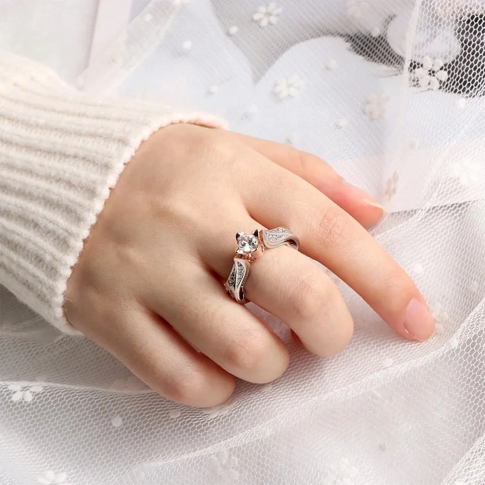 Rose Gold ring | Rose Shape Ring | Rose Ring | Rose Gold and Silver Ring | Flower Ring | Womens Rose Gold Ring | Womens Flower Shape Ring