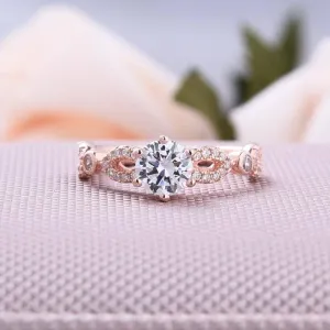 Rose Gold Round Cut Engagement Ring