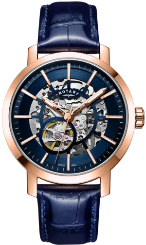 Rotary Greenwich Skeleton Rose Gold PVD