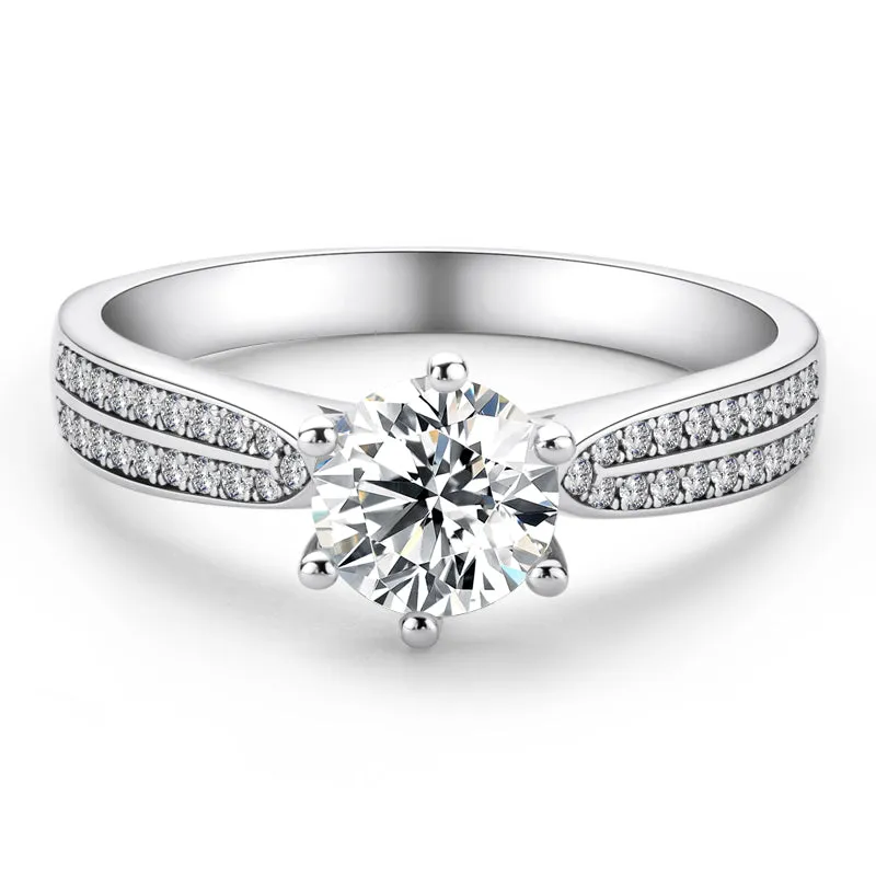 Round Cut Moissanite Classic Six Prong Ring