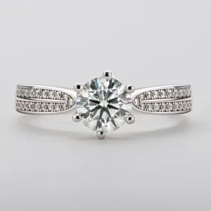 Round Cut Moissanite Classic Six Prong Ring