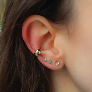 Round Emerald Stud Earrings_